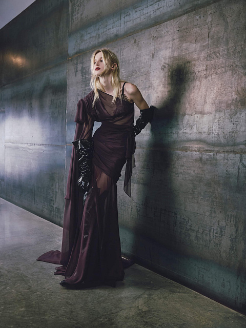 Платье-макси из шелка, 4