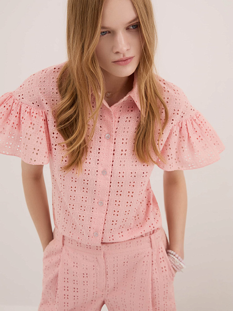 Розовая хлопковая рубашка, 6