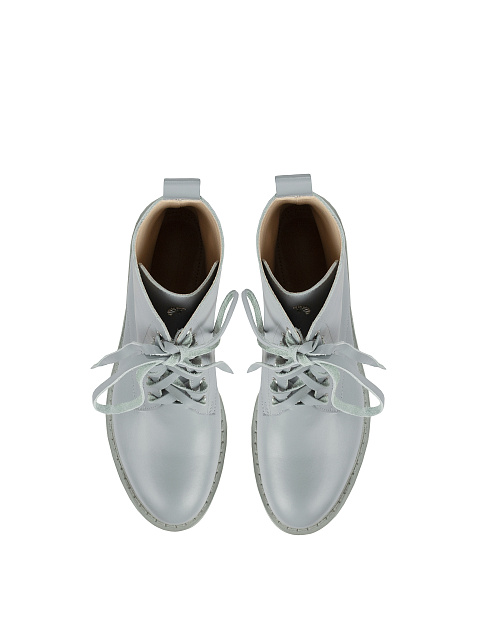 Светло-голубые кожаные ботинки на шнуровке, 4 Светло-голубые кожаные ботинки на шнуровке, 4