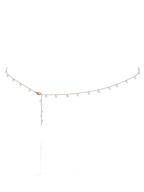 Нательная цепь из позолоченного серебра с подвесками из прозрачных фианитов в огранке "Звезда”, 1