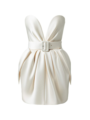 Молочное платье-мини, 1