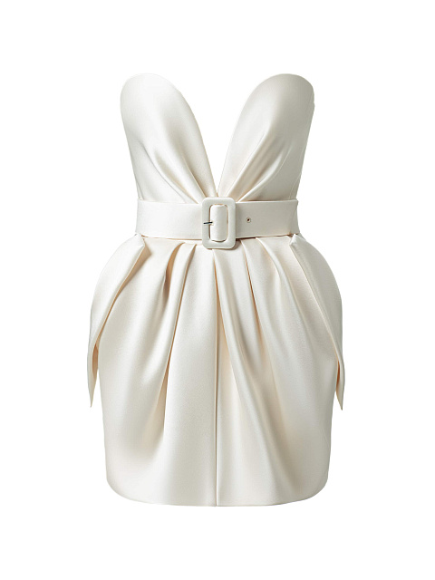 Молочное платье-мини, 1