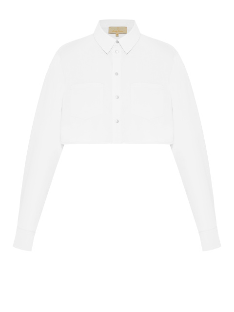 Белая укороченная хлопковая рубашка, 1