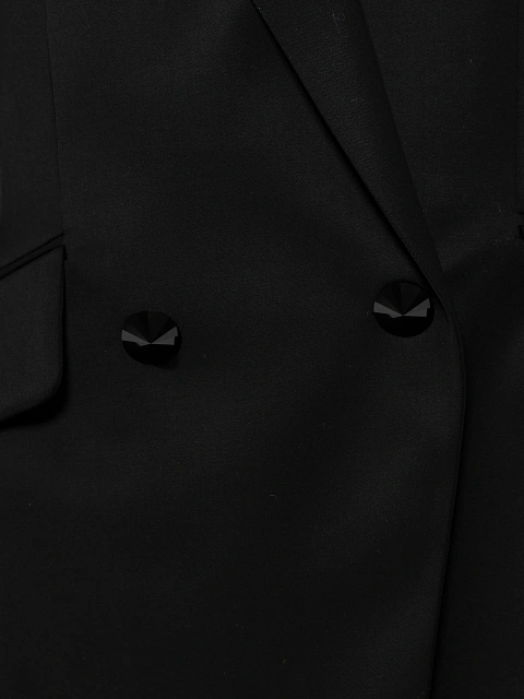 Черный костюм-двойка из шерсти с асимметричным жакетом, 5 Черный костюм-двойка из шерсти с асимметричным жакетом, 5