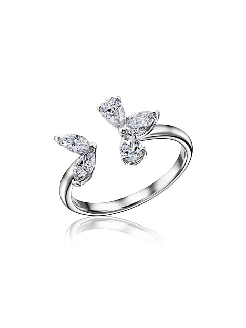 Кольцо из белого золота с бриллиантами в огранке «маркиз», 1