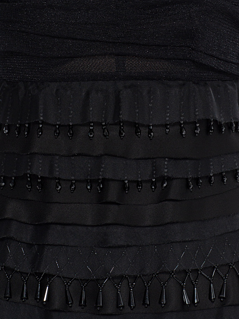 Черное платье-миди с бахромой, 3