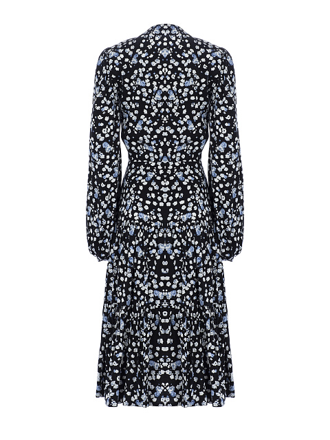 Черное платье-миди с цветочным принтом, 2