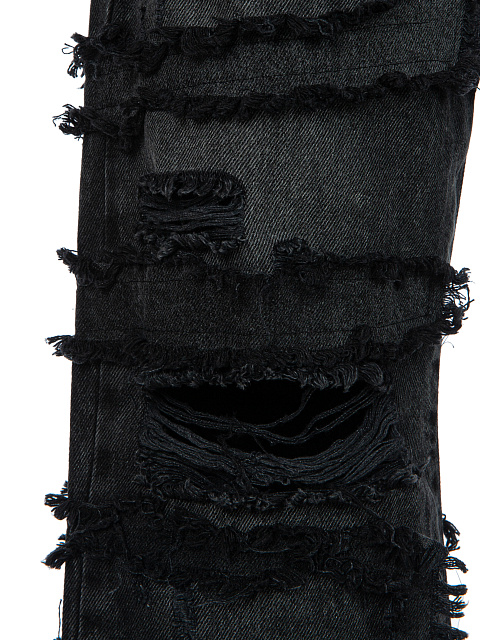 Черные рваные джинсы из хлопка, 4