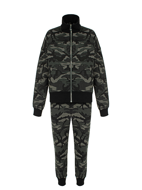 Cпортивный костюм черного цвета с камуфляжным принтом, 1 Cпортивный костюм черного цвета с камуфляжным принтом, 1