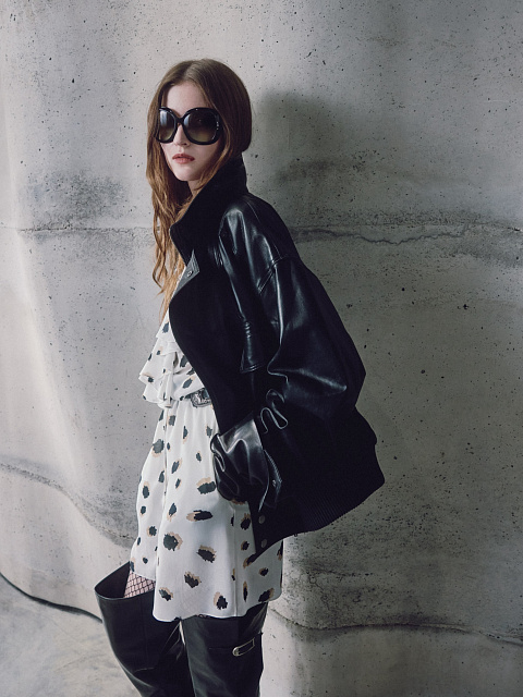 Платье-мини из шифона с принтом, 1