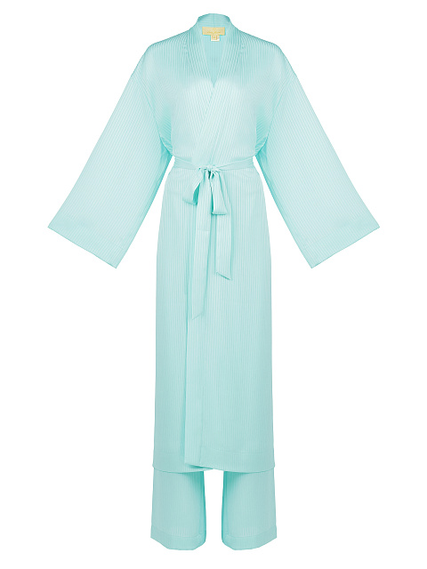 Мятный шифоновый комплект из накидки и брюк, 2