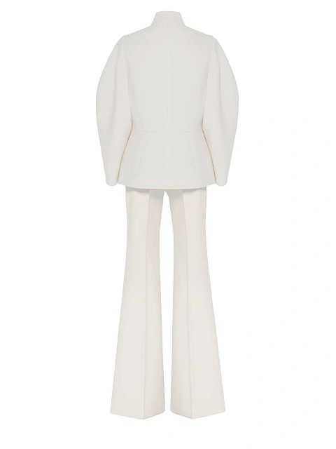 Белый костюм-двойка с брюками клеш, 2 Белый костюм-двойка с брюками клеш, 2