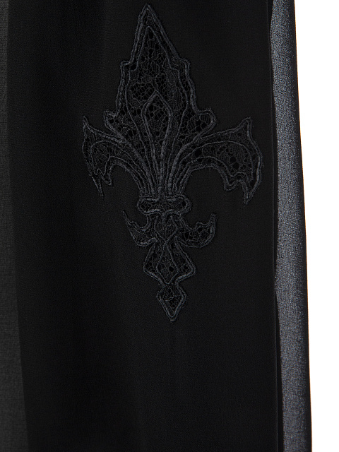 Черная шифоновая блузка с вышивкой, 4