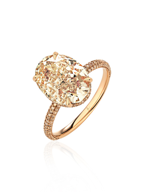 Кольцо из розового золота с коричневыми бриллиантами, 1