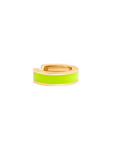 Узкий кафф из желтого золота с эмалью Lime Color, 1