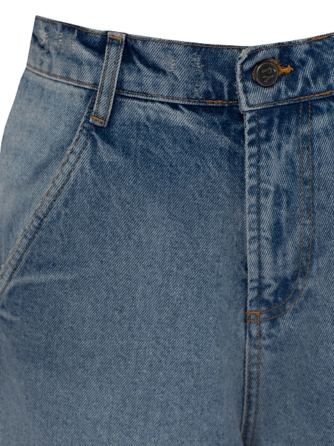 Широкие голубые джинсы из хлопка с вышивкой, 3 Широкие голубые джинсы из хлопка с вышивкой, 3