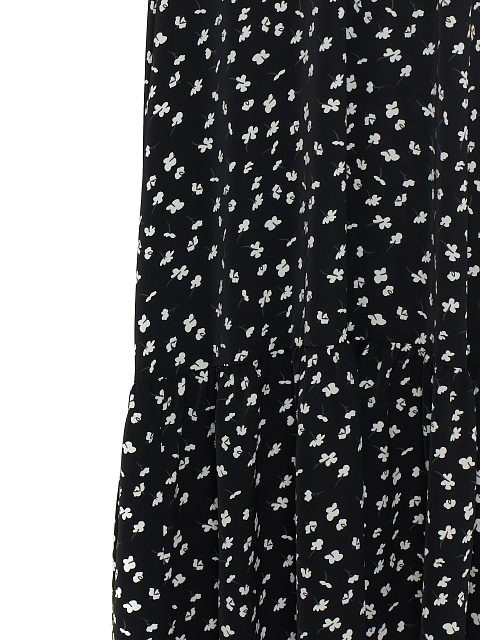 Черное платье-макси из вискозы с цветочным принтом, 3