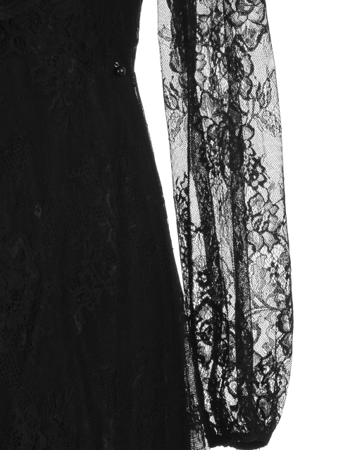 Черное кружевное платье-миди, 1