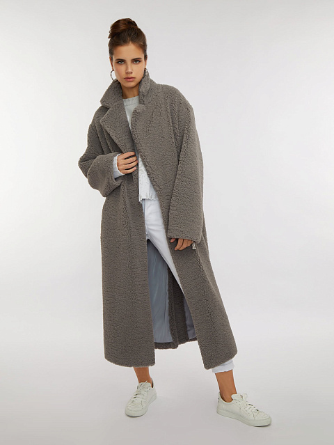 Серая шуба из эко-меха, 5