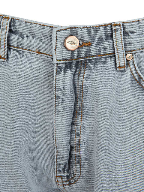 Расклешенные светло-серые джинсы из хлопка, 4