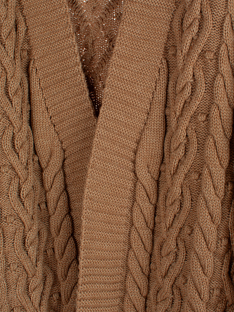 Коричневый кардиган с косами, 4 Коричневый кардиган с косами, 4