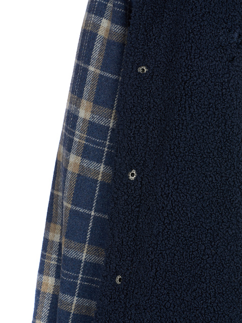 Синяя рубашка в клетку с подкладкой из синего искусственного меха, 4 Синяя рубашка в клетку с подкладкой из синего искусственного меха, 4