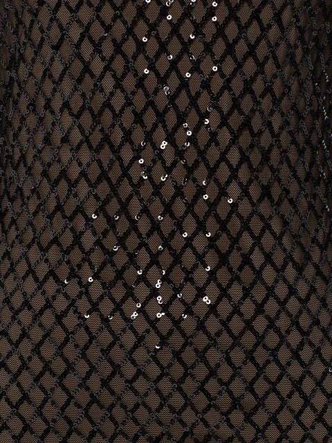 Черное платье-мини из сетки с пайетками, 4