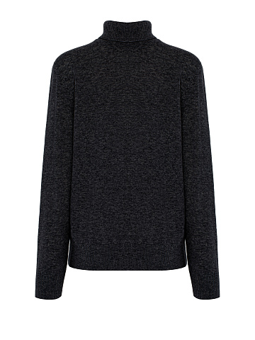 Мужской темно-серый кашемировый свитер с высоким горлом, 1