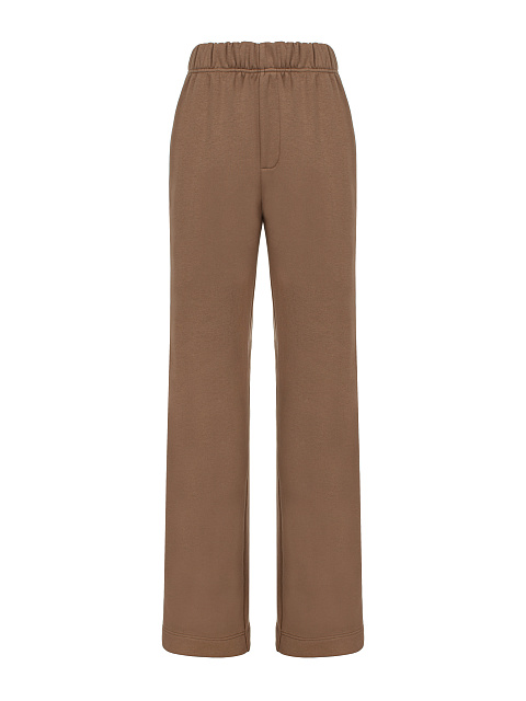 Коричневый костюм с укороченной толстовкой и кнопками на лампасах, 3