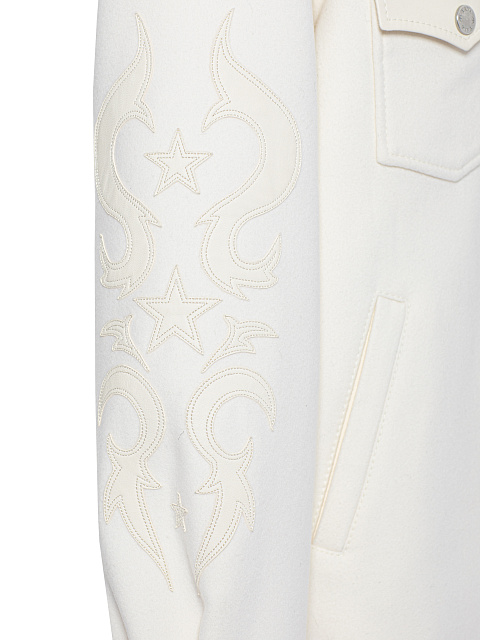 Белая куртка из кашемира с подкладом из меха свакара, 4 Белая куртка из кашемира с подкладом из меха свакара, 4