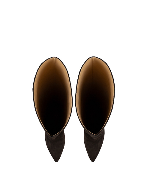 Темно-коричневые замшевые сапоги, 4