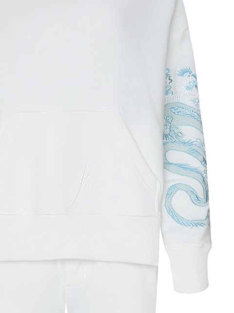 Белый хлопковый костюм с драконами на рукавах, 3