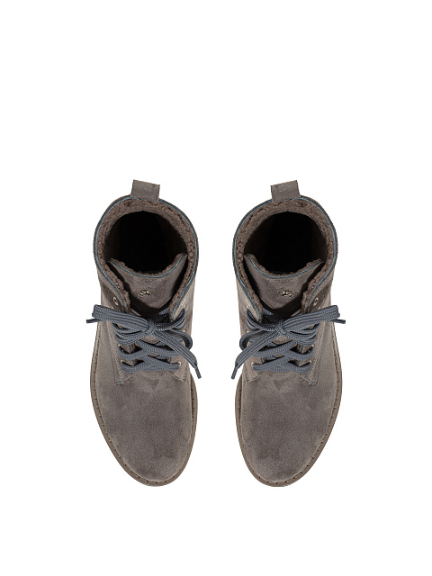 Серые ботинки из велюра с мехом, 4
