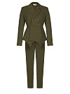 Зеленый брючный костюм со штрипками Зеленый брючный костюм со штрипками