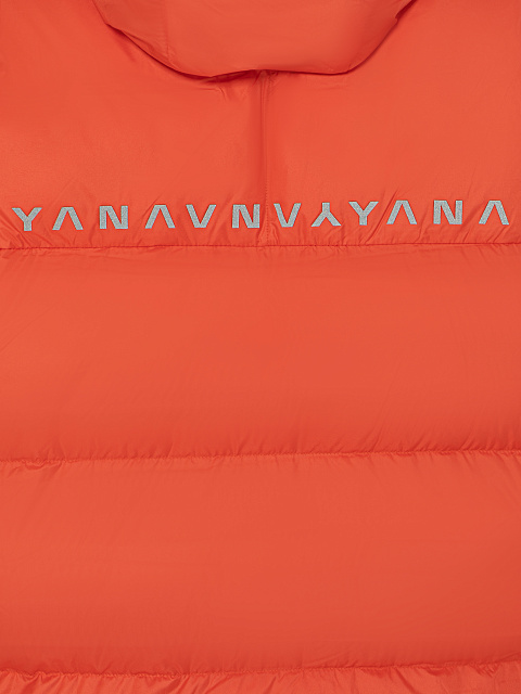 Красный унисекс пуховик с капюшоном, 4