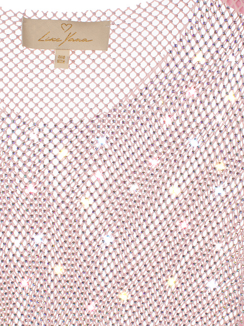 Розовый топ из сетки со стразами, 3