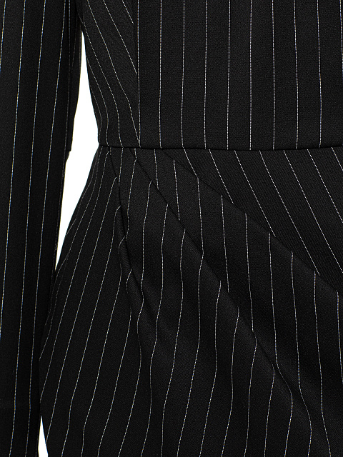 Черное платье-мини в полоску, 3