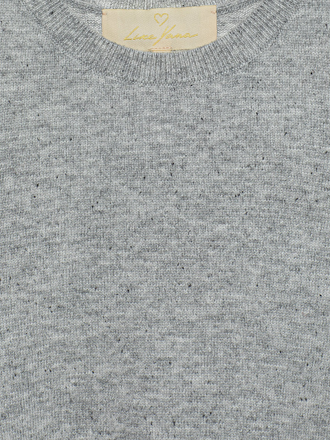 Серый джемпер из ангоры с короткими рукавами, 3