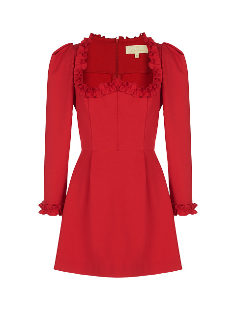Красное платье-мини с рюшами, 1 Красное платье-мини с рюшами, 1