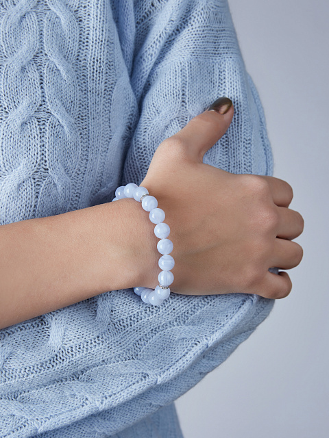 Браслет с бусинами из аквамарина и топазами, 2