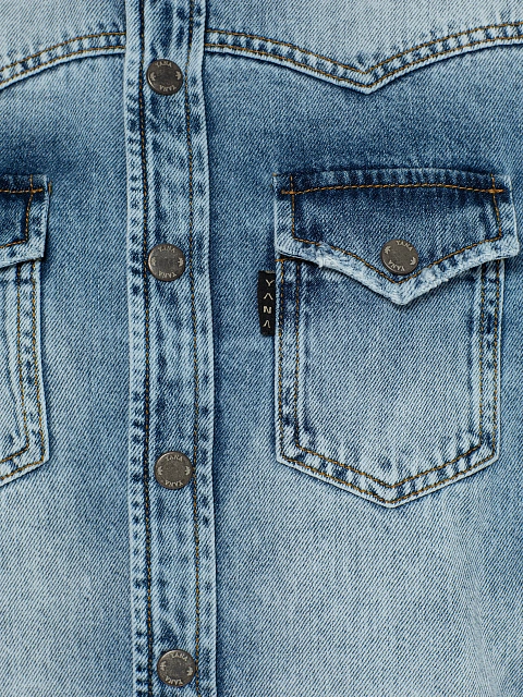 Голубая рубашка из денима с потертостями, 3 Голубая рубашка из денима с потертостями, 3