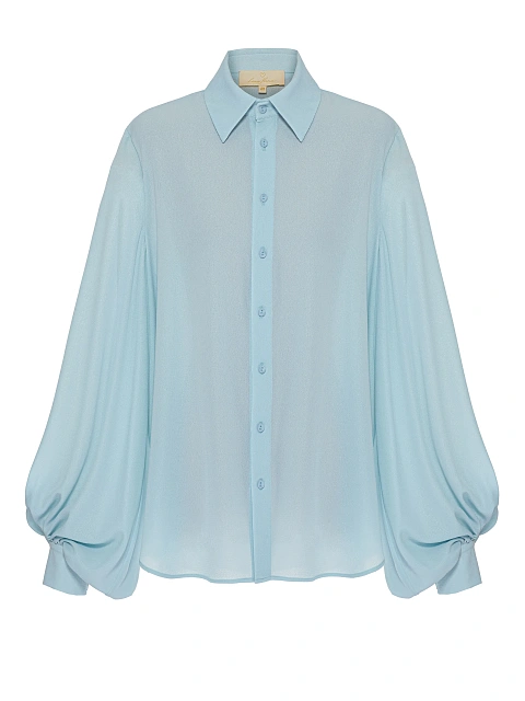 Голубая блузка из креп-вискозы с люрексом, 1