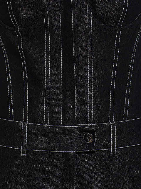 Черный комбинезон из джинсовой ткани с напылением, 3