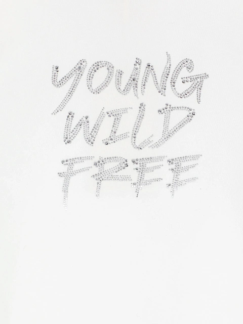 Белый хлопковый лонгслив с фигурным низом и серебристыми стразами, 3 Белый хлопковый лонгслив с фигурным низом и серебристыми стразами, 3