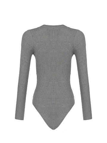 Серое боди с V-образным вырезом, 2