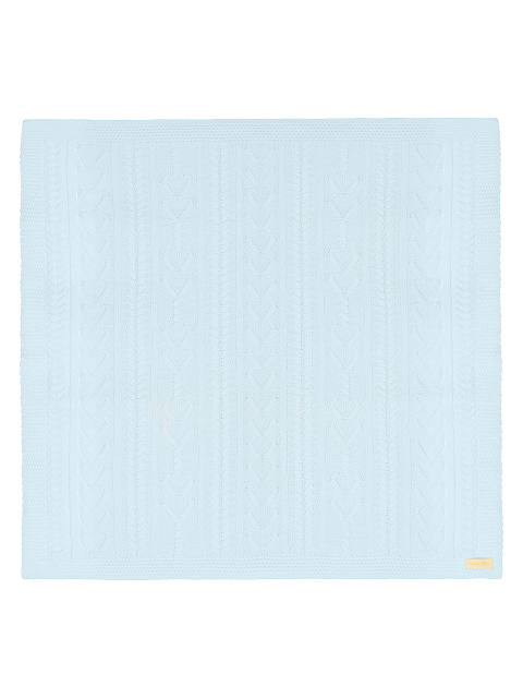 Голубой детский вязаный плед, 1