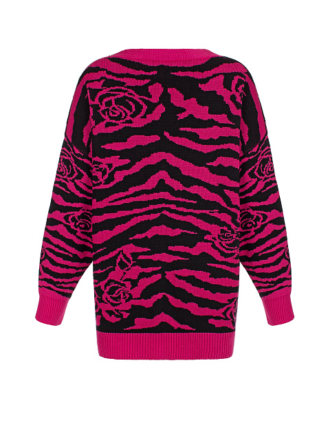 Розовый оверсайз кардиган с узором, 2