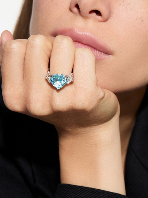 Кольцо с турмалином параиба, 2