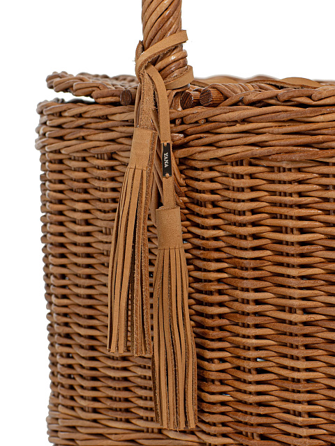 Бежевая сумка-корзина с двумя крышками, 5