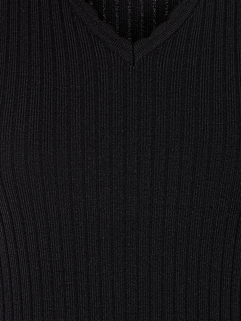 Черный трикотажный топ-лапша, 3 Черный трикотажный топ-лапша, 3